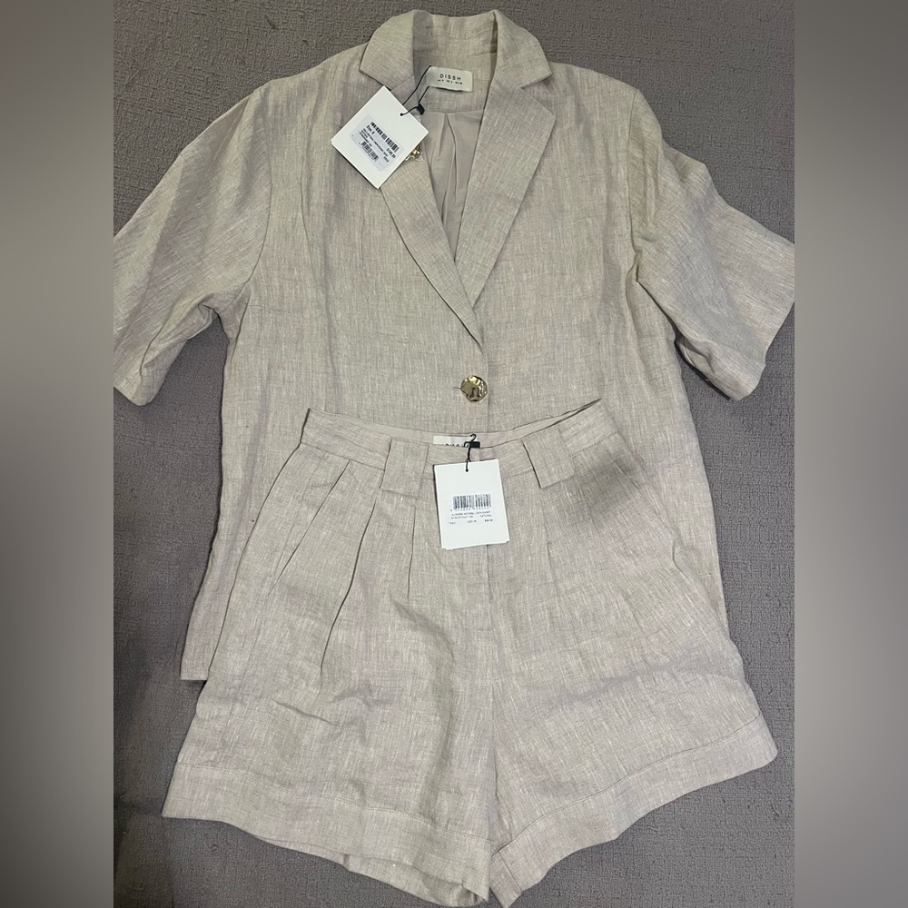 NWT - DISSH Natural Linen Set: Nala Linen Resort Shirt & Alondra Linen Short